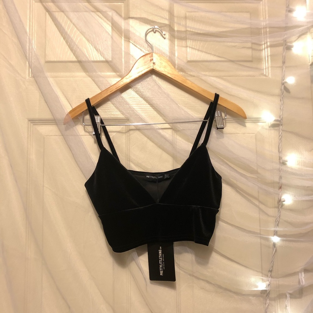 PLT black velvet bralet